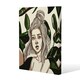 image 1 of Young woman in tropical leaves (Canvas Print) 31 x 41 x 4cm