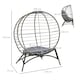 image 5 of Outsunny Folding Rattan Egg Chair, Freestanding Basket Chair with Cushion, Bottle Holder Bag for Outdoor or Indoor, Grey