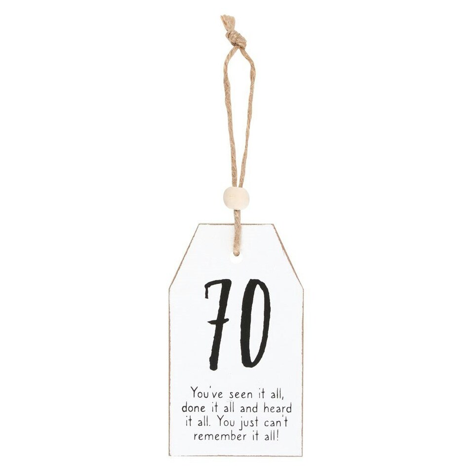 Something Different Milestone 70th Hanging Sign - Black/White - One Size