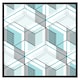 image 2 of Blue geometric hexagons (Picutre Frame) Brown | Oak | S