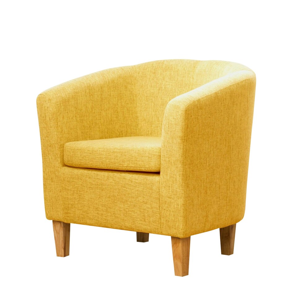 image 1 of Alderwood Fabric Tub Chair - Yellow