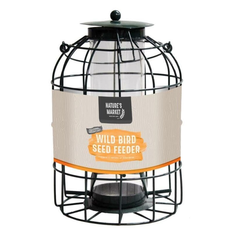 image 1 of Pack of 6 Wild Bird Seed Feeder Cage with Squirrel Guard