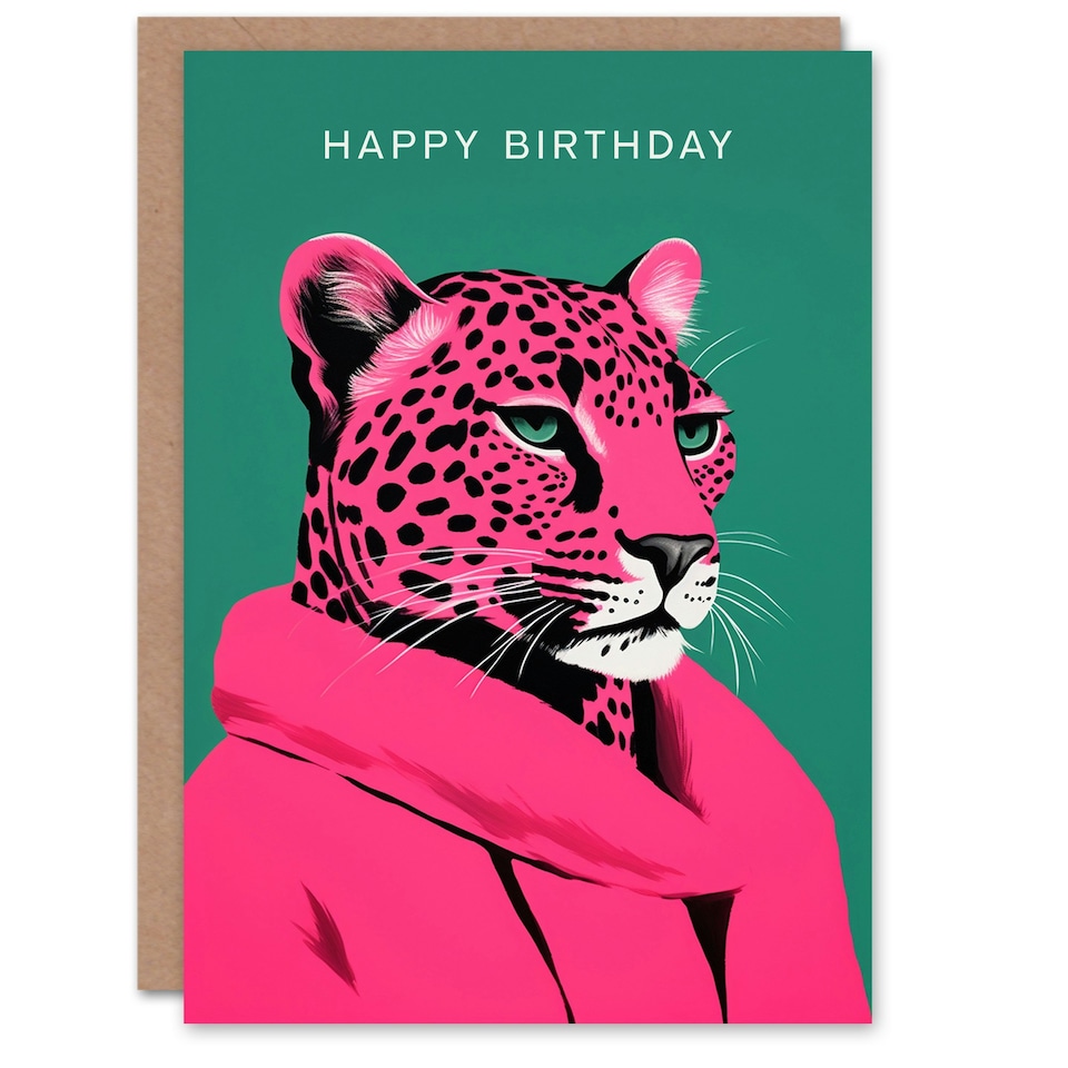 image 1 of Pink Fashion Leopard Her Birthday Card
