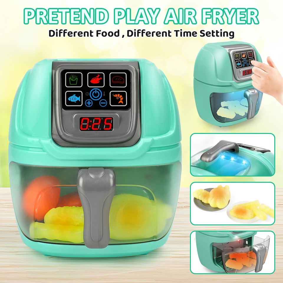 image 1 of Green Air Fryer Toy – Pretend Play Cooking Machine Role Play Set