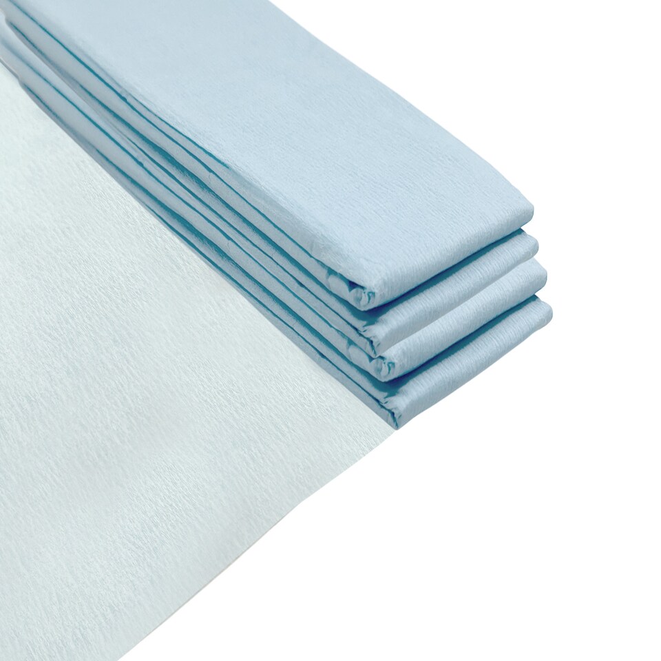 image 1 of Pack of 5 Baby Blue Crepe Paper Sheets 50cm x 2m 17GSM 35% Stretch Craft Paper