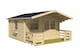 image 2 of Luna 2-Log Cabin, Wooden Garden Room, Timber Summerhouse, Home Office - L403.8 x W530 x H245.1 cm | Brown