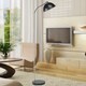 image 5 of Set of 2 Bauhaus - Black Dome Floor Lamp with Chrome Detail Black | Chrome