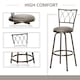 image 4 of HOMCOM Set of 2 Bar Chairs Swivel Armless Upholstered Metal Frame Barstools