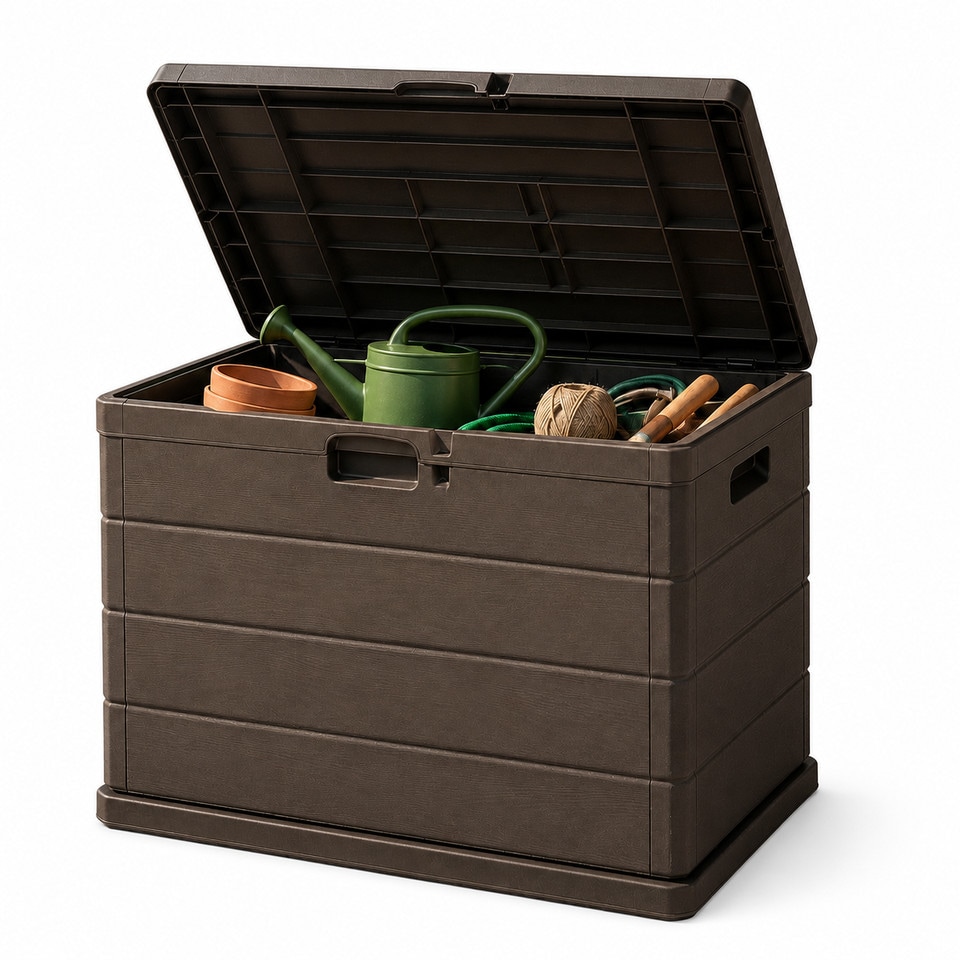 image 1 of 200L Large Lockable Outdoor Garden Storage Box Heavy Duty Patio Cushion Chest
