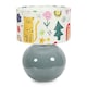 image 4 of ValueLights Bosco Eucalyptus Teal Globe Ceramic Table Lamp with Cartoon Doodle Lamp Shade and LED Bulb