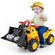 image 10 of COSTWAY Kids Ride On Bulldozer Toy Pretend Play Truck Yellow