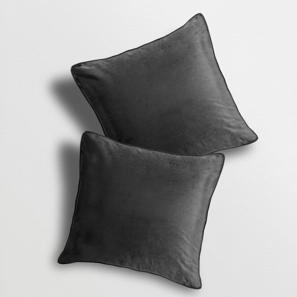image 1 of Matte Velvet Soft Plain Scatter Cushion - 43cm x 43cm Multi | Charcoal