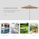 image 3 of Outsunny 3(m) Wooden Garden Parasol Sun Shade Outdoor Umbrella Canopy Khaki | Brown
