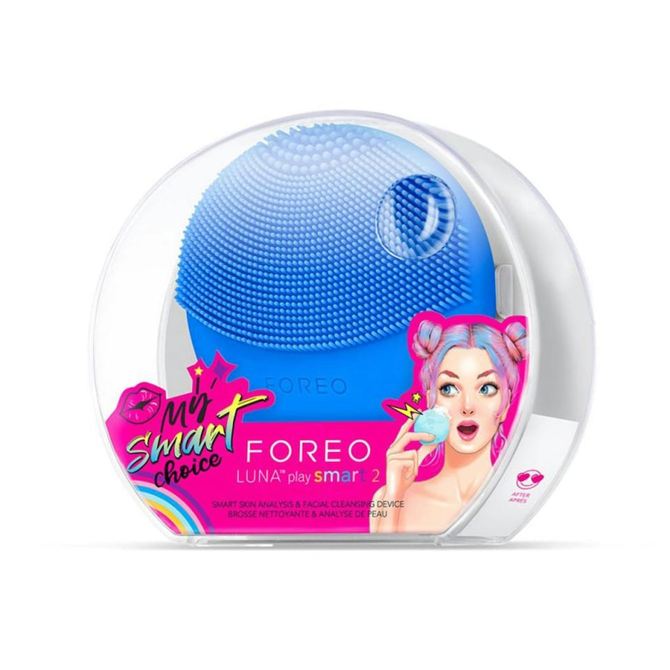 image 1 of FOREO LUNA Play Smart 2 Facial Cleansing Brush Travel-Friendly, Peek A Blue