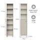 image 8 of Vonhaus Victoria Stone Freestanding Tall Bathroom Storage Cabinet with 6 Shelves