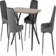 image 1 of Athens Dining Set with 4 Avery Velvet Chairs Grey | Medium Oak/Grey