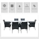 image 3 of Outsunny 7pc Outsunny Outdoor Dining Rattan Garden Furniture Set