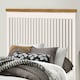image 3 of 4ft6 Double White,Solid Wood Wooden Bed Frame Bedstead with Oak finish top rail