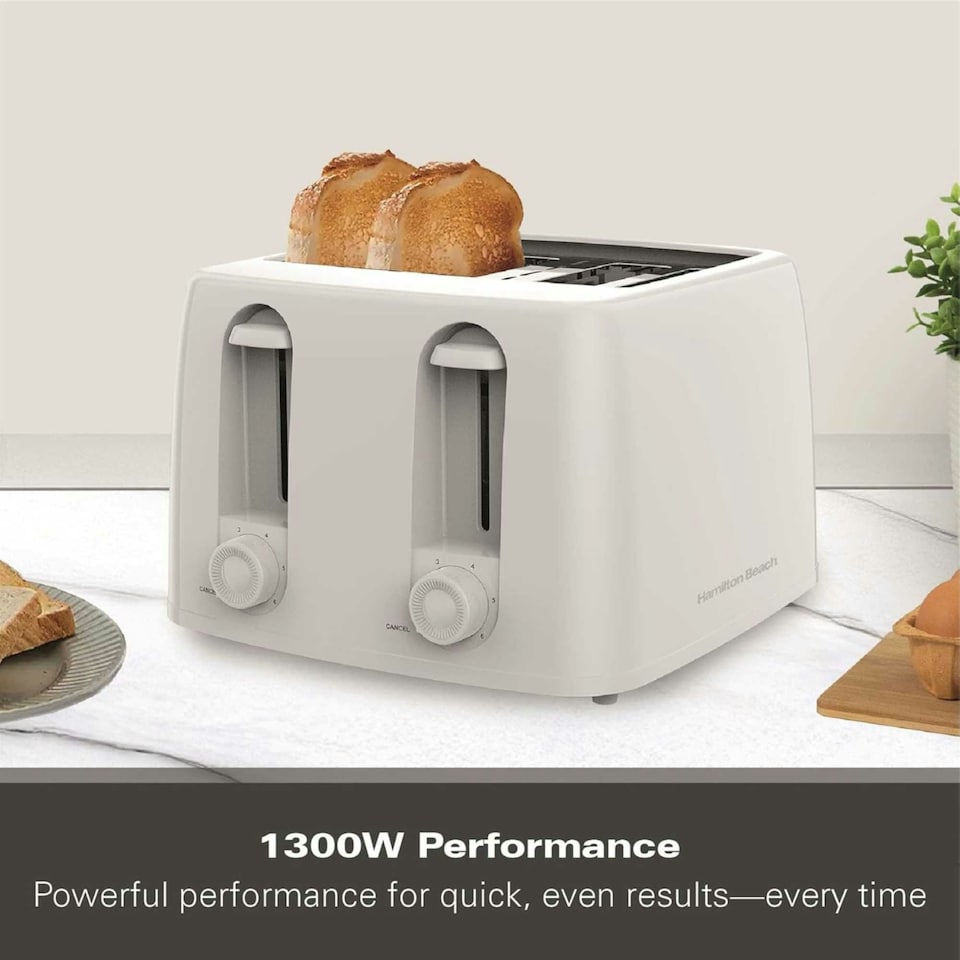 image 1 of Hamilton Beach 1300W Essential Toaster 4 Slice - White HB4T5032W