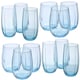 image 1 of Linka Coloured Glasses Sets Glassware Cup Tall Short Cocktail Tumblers | Multi | Light Blue 380ml + 500ml
