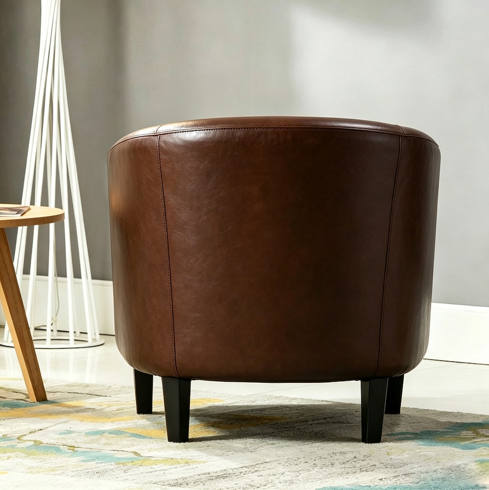 image 1 of Tub Chair Faux Leather Arm Chair