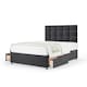 image 1 of Ortho Classic Orthopaedic Graphite Plush Velvet 2 Drawer Divan Set And Pearl Headboard Small Double