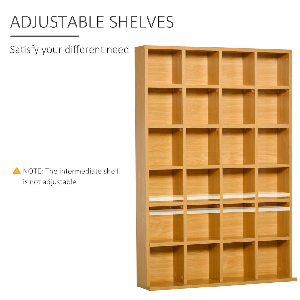image 1 of HOMCOM DVD CD Media Storage Rack, Video Display Unit, 89 x 130.5 cm, Beech