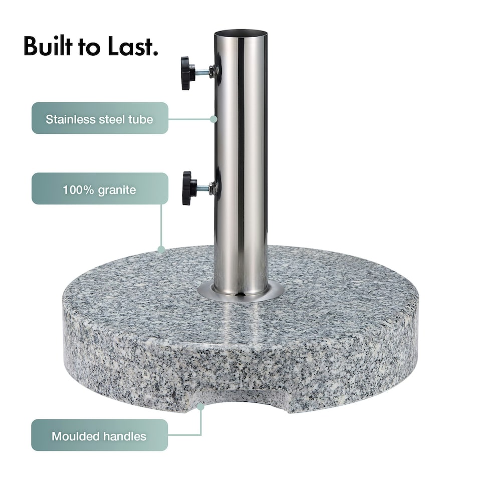 image 1 of VonHaus Parasol Base Grey Round Granite 22kg