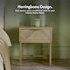 image 2 of Vonhaus Ducie Bedside Table with Gold Frame & Herringbone Finish
