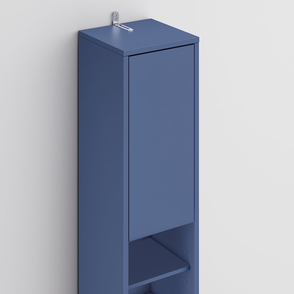 image 1 of SoBuy BZR34-II-B,Tall Bathroom Storage Cabinet with 4 Adjustable Shelves and 1 Drawer | Blue | Blue | 1
