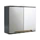 image 1 of Bathroom Cabinet Wall Mounted Mirrored Vanity Storage Organiser Grey
