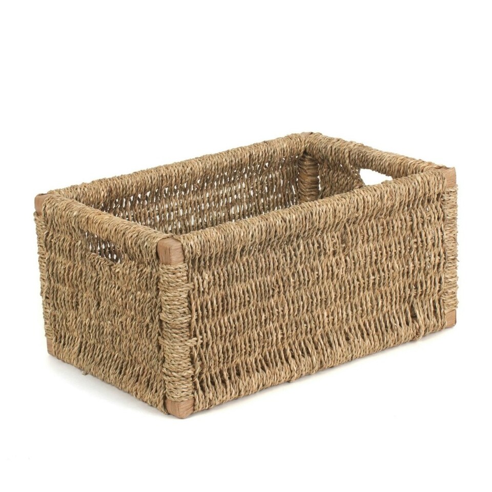 image 1 of Large Seagrass Storage Basket | Green | Green | L