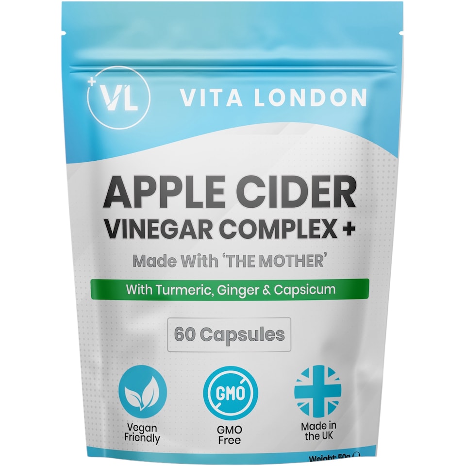 image 1 of Apple Cider Vinegar Complex Capsules - With 'The Mother' + Turmeric, Ginger & Capsicum - 1500mg - 60 Capsules