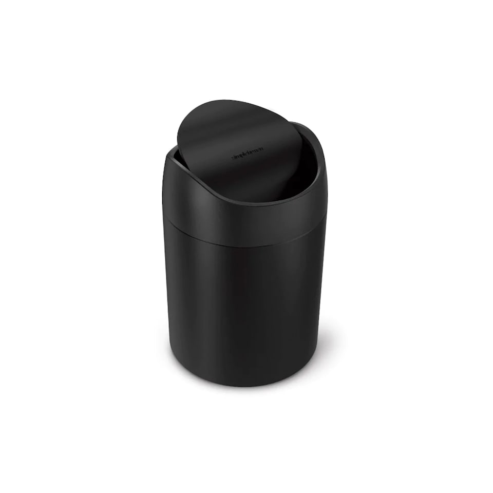 image 1 of Simplehuman 1.5L Mini Bin, Matte Black Steel