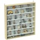 image 1 of HOMCOM 7-Tier Wall Display Cabinet w/ Shelves Glass Doors, Rustic Brown Yellow