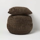 image 7 of Homescapes Sofia Pleated Brown Velvet Cushion - 45 x 45 cm | Brown | 45 x 45 cm | 1