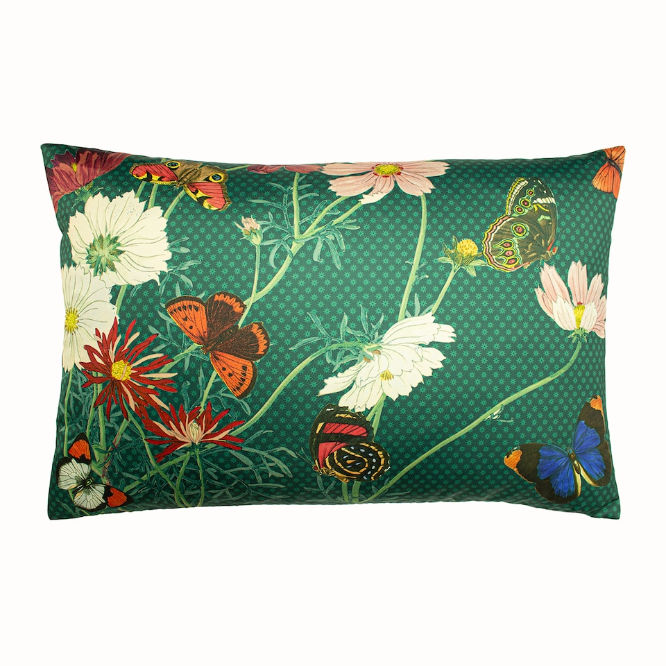 image 1 of Paoletti Botanical Cushion, Emerald, 40 x 60cm