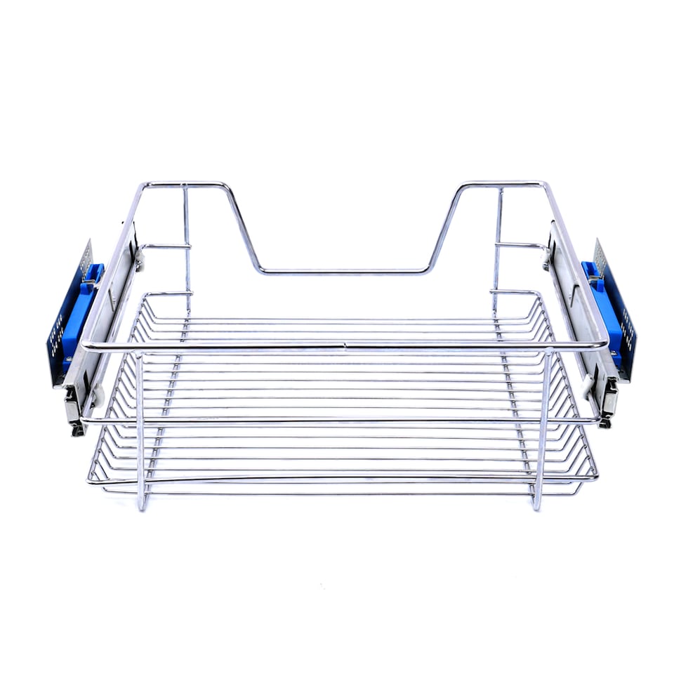 image 1 of Living and Home 1Pcs Metal Sliding Pull Out Wire Basket Organizer For 400mm Cabinet | Silver