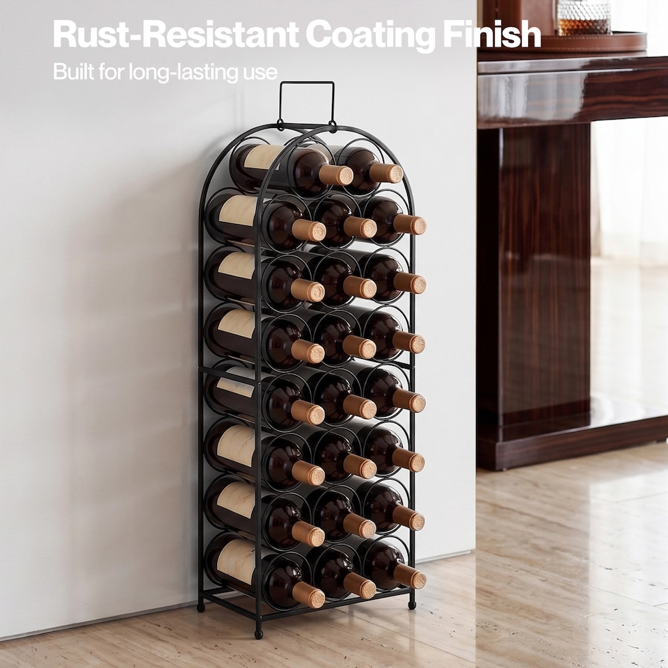 image 1 of Levede Wine Rack 23 Bottles Freestanding Storage Organiser Stand Home Black