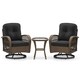 image 2 of COSTWAY 3 Pieces Patio Rattan Bistro Conversation Set Black