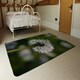 image 3 of Seedhead of a Dandelion in spring, on a field close up flower head, fluffy flower (Rug) Cream | M