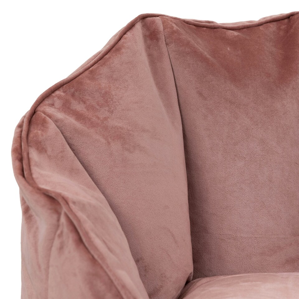 image 1 of icon Sirena Scallop Chair Bean Bag and Footstool Pink Velvet Bean Bags Pink | Pink