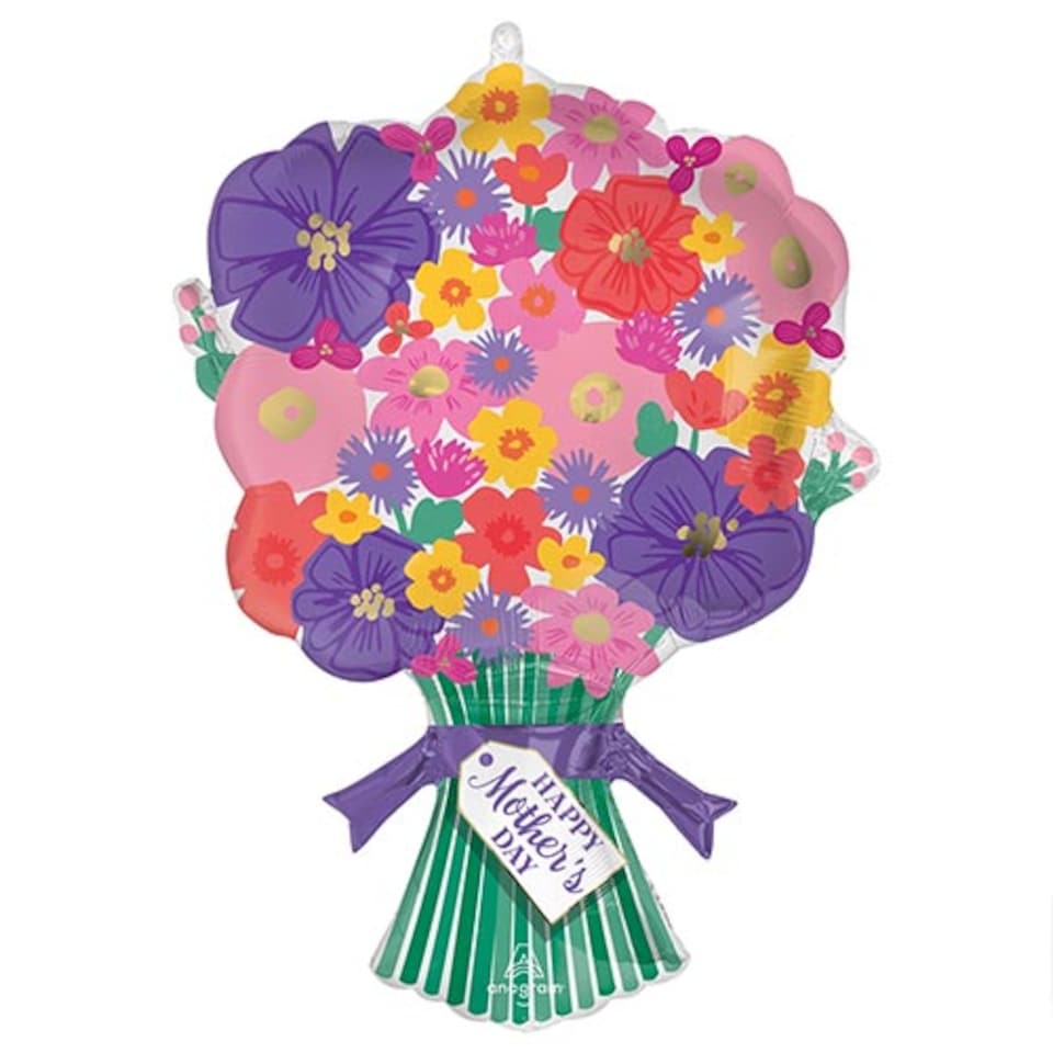image 1 of Happy Mother's Day Sweet Floral Bouquet Helium Foil Giant Balloon 76cm / 30 in | Multi