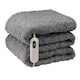 image 1 of Neo Electric Cable Knit Heated Throw Reversible Blanket Fleece Sherpa 9 Heat Settings Machine Washable | Grey | GREY | One Size | 1