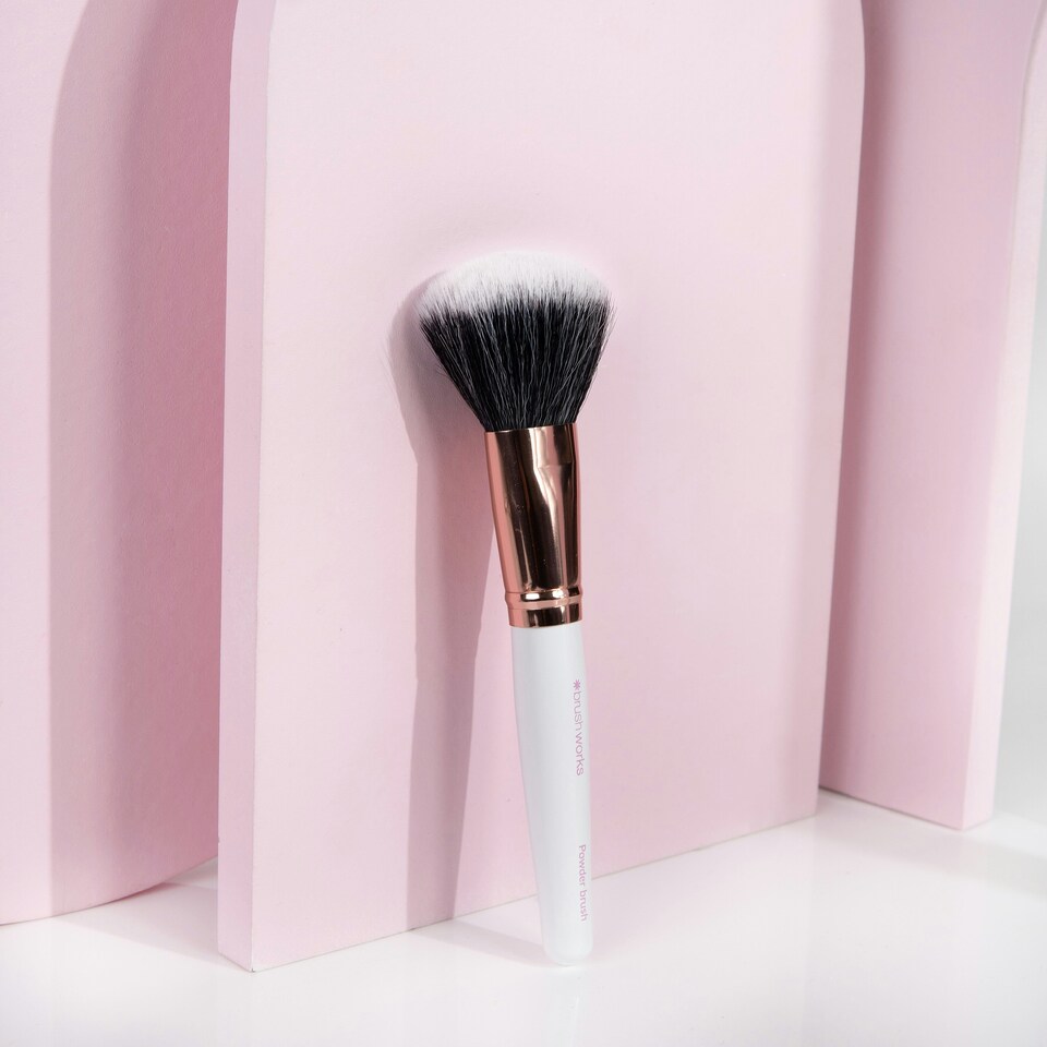 image 1 of Brushworks White & Gold Powder Brush
