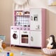 image 3 of COSTWAY Pretend Play Kitchen Kids Wooden Toy Set Kitchen Accessory Playset Pink
