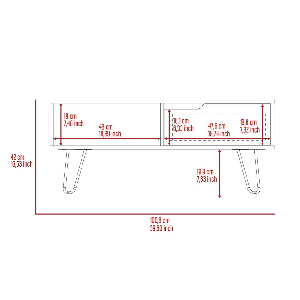 image 1 of Core Products Manhattan, Coffee Table H42cm x W100.6cm x D60cm Brown