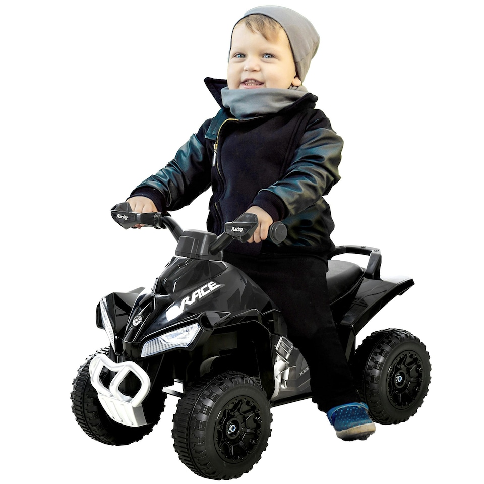 image 1 of HOMCOM No Power Quad Toddler Ride on Car Foot-to-Floor Sliding Black
