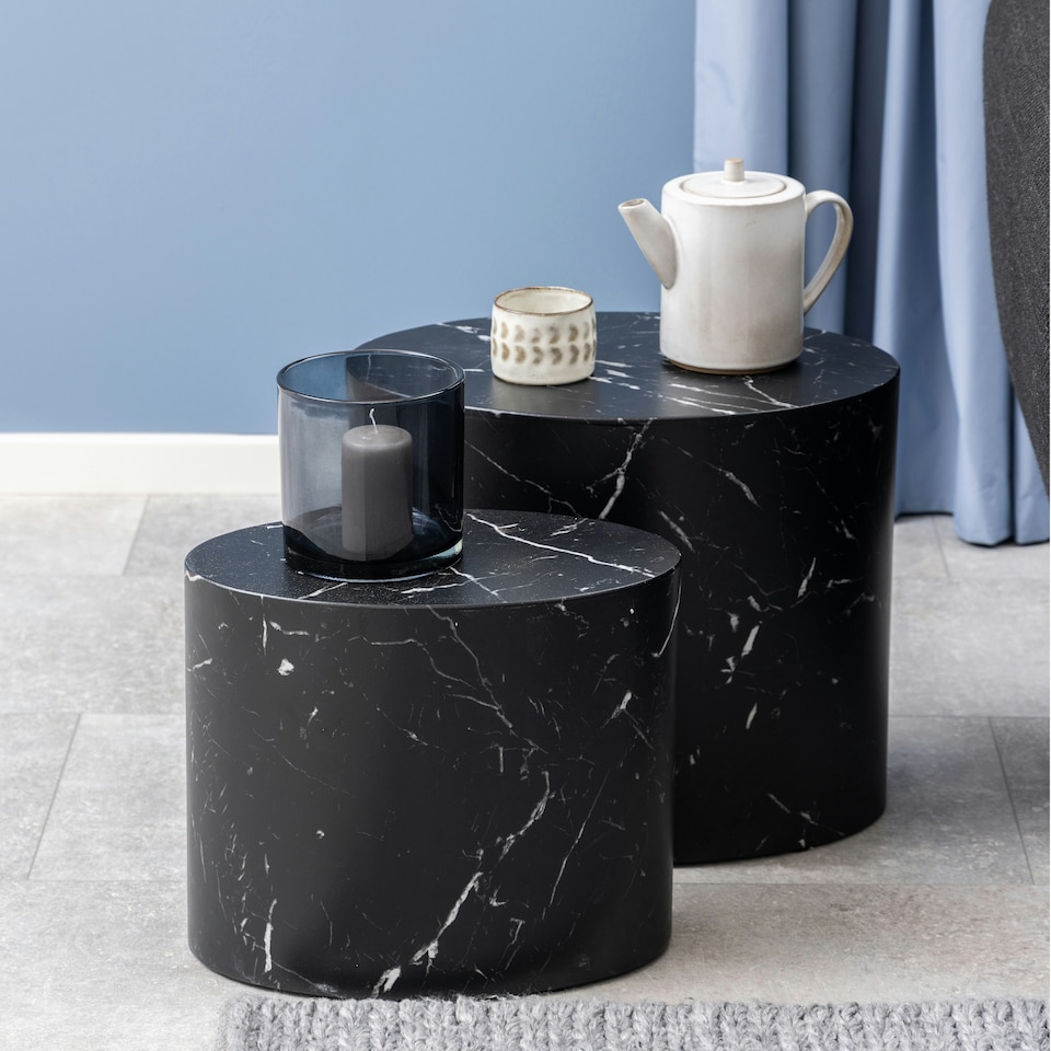 image 1 of Mice Oval Coffee Table Set in Black