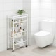image 4 of Living and Home 4-Tier Kitchen Storage Trolley with Pull-Out Baskets, White | White | 4 Tier